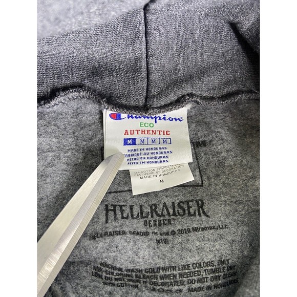 NEW Hellraiser Deader Logo Officially Licensed Pullover Hoodie Gray Mens Size M - Picture 5 of 11